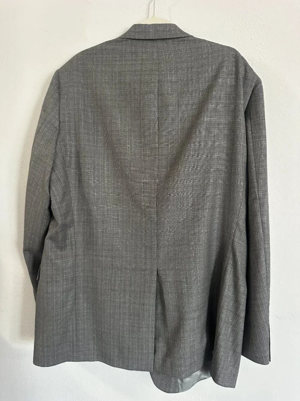 Vintage Hart Schaffner Marx Gray Micro Check 100% Wool Blazer Mens 46L USA - Picture 6 of 9